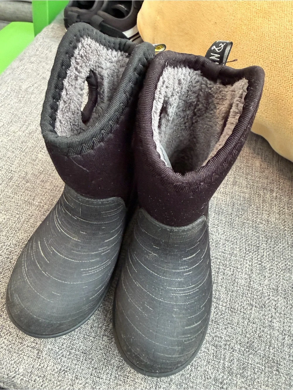 Jan & Jul Kids Black Waterproof Boots with Cozy Liner Toddler Size 8 GUC